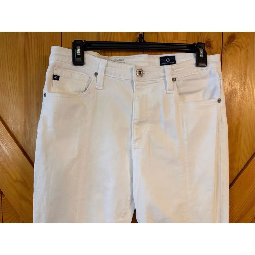 AG Adriano Goldschmied The Isabelle White High Rise Crop Jeans Size 29R (7834)